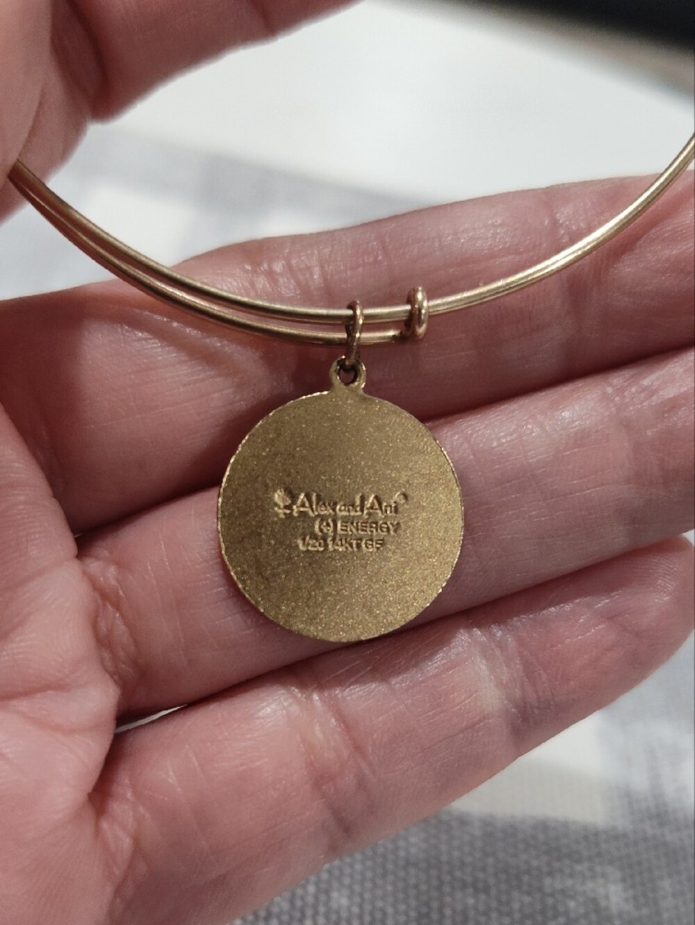 Alex and Ani Gold Filled Initial A Charm Bangle - Picture 5 of 5